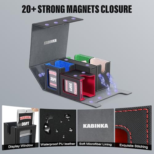 Image of Kabinka Card Deck Box for MTG Commander, Holds 400+ Double-Sleeved Cards, 5 IN 1 Detachable Card Case with Dice Tray, Fits Magic /TCG Cards, 4 Magnetic Card Holders & Dividers (Colorful)