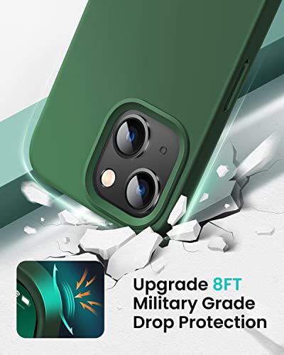 Image of MIDOS Back Cover Compatable with iPhone 13 Liquid Silicone Case Full Protection Shock Proof Back Cover for iPhone 13 (Dark Green)