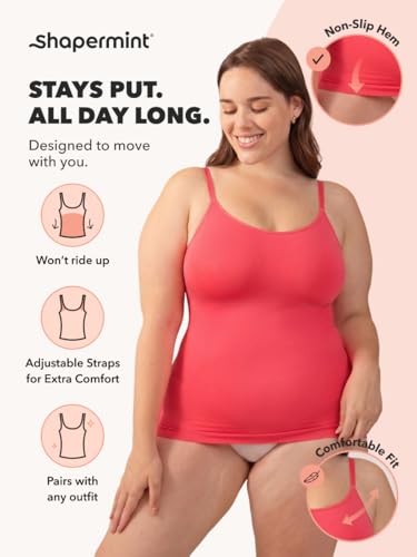 Image of SHAPERMINT Womens Tops - Scoop Neck Cami Body Shaper for Women, Shapewear Tummy Control, Camisole Tank Tops for Women