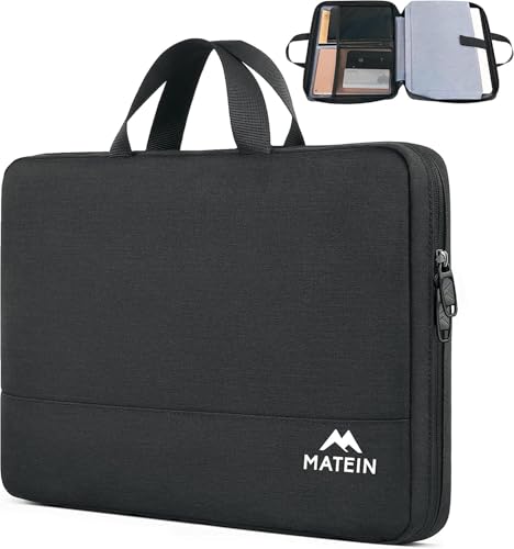 MATEIN Laptop Bag 15.6 Inch TSA Laptop Case 15.6 Inch for Men Water Resistant Laptop Sleeve Compatible with Dell Acer ASUS HP Lenovo MacBook Air/Pro M5 M4 M3 M2 Gift for Women Men Black