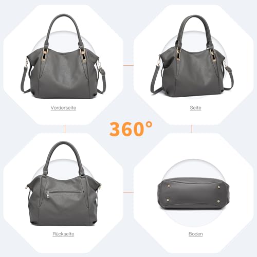 Miss Lulu Handtasche Damen groß Shopper Tasche Tote Bag Henkeltasche Weichen PU Leder mittelgross Umhängetasche