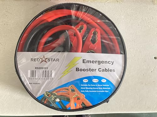 RED STAR HEAVY DUTY JUMP LEADS 50 square mm(1800 AMP) and 45 square mm Cable(1200AMP), choice of 4.5m and 6m (50mm² Cable, 4.5m)