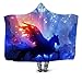 QNWLKJ Coperta con Cappuccio in Peluche Stampata in 3D di Galactic Pegasus per Bambini Adulti Coperta da Lancio in Pile Indossabile Calda 130X150Cm