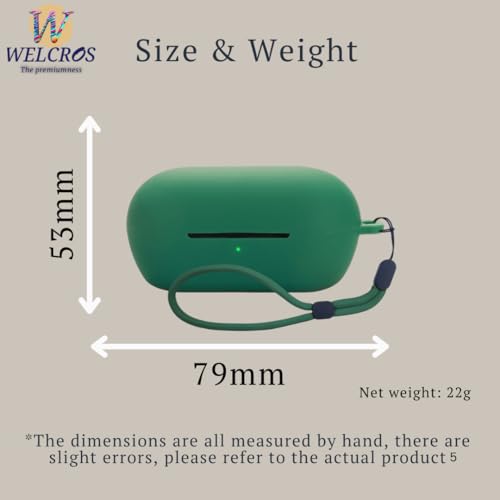 Image of WELCROS Soft Silicone Case Cover for Sony WF-C710N | C710NSA with Lanyard (Green)