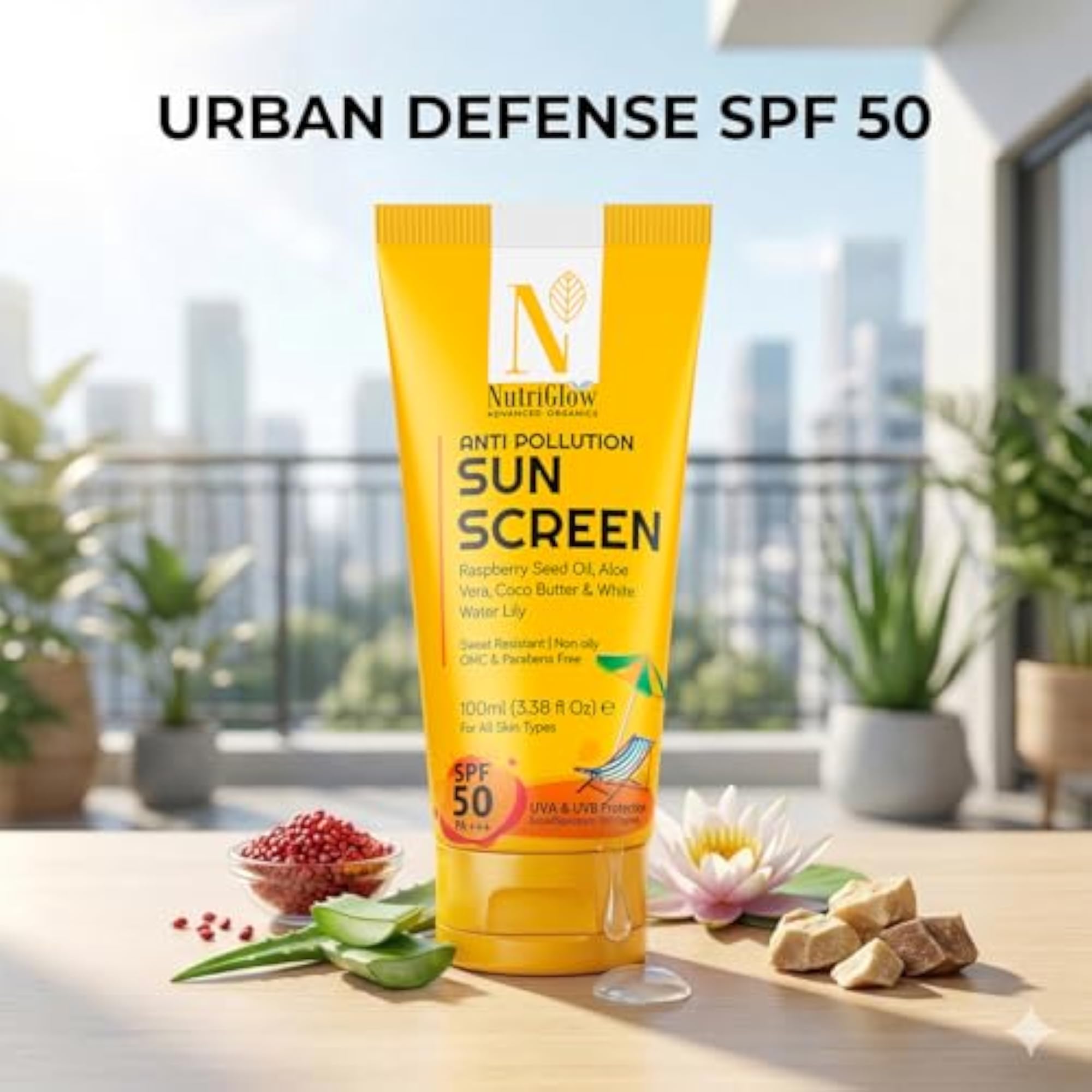 Advanced Organics Anti-Pollution Sunscreen SPF 50, Broad Spectrum Protection