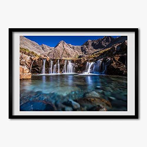 Cadre photo MDF 70x50 cm Tulup avec affiche de chute d'eau montagneuse