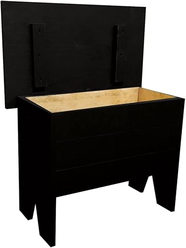 Sawdust City Banco de almacenamiento rústico de 2 pies de largo (negro liso)