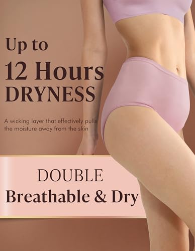 Image of AIRCUTE Washable Urine Absorbency Incontinence Underwear for Women Bladder Leak Proof Cotton Panties 60ML 3 Pack(Dusk, 2X-Large)