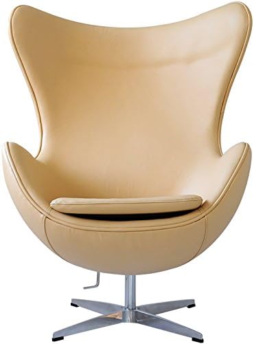 Amazon エッグチェア レザー仕様 色ベージュ アルネヤコブセンによるデザイン リプロダクト デザイナーズ家具 ソファ カウチ オンライン通販