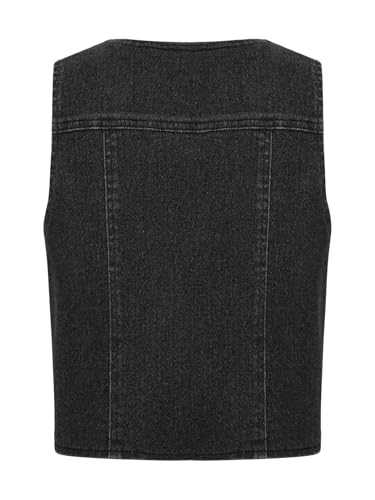Kids Girls Sleeveless Denim Jacket Button Down Jean Vest Casual Vintage Top Outerwear3