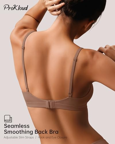 Image of ProKloud WirelessTriangle Bralettes for Women Plunge Unlined Unpadded Bras | No Underwire Comfortable Everyday Tshirt Bra,Hook and Eye Closure