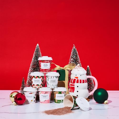 BomBombs Mini-Geschenkset mit heißer Schokolade in Weihnachtsverpackung, Dessertaromen umfassen Rocky Road, Cookie Butter, Pumpkin Pie und mehr, 12er-Set