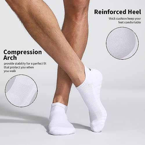 lapulas athletic running ankle socks low cut cushioned anti-blister tab sports socks men women 6pairs
