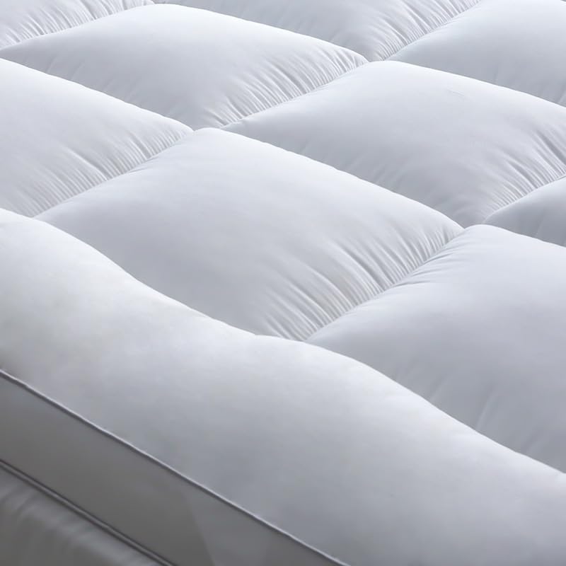 Surmatelas 160x200 cm matelassé pour lit 2 personnes gris - 5