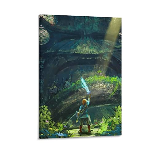 TSALF Peinture d'art de Mur de Toile sans Cadre La légende de Zelda Breath of The Wild Modern Family Room Decor Poster 60x90cm