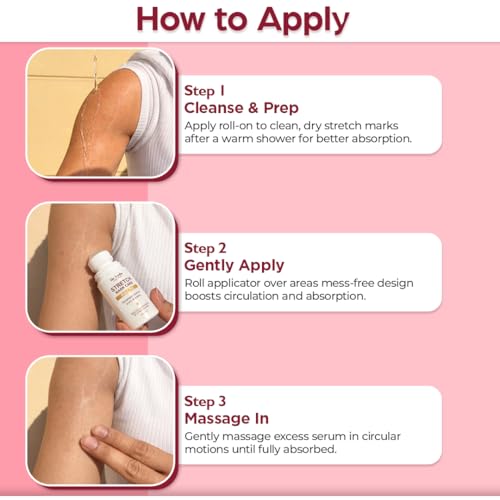 Image of Dr. Veda Stretch Mark Care Roll-On for Women - Skin Repair & Elasticity Booster with Green Tea & Licorice for Stretch Marks, Scars & Smooth Skin | 100% Natural Formula, 30 ml each Pack of 2