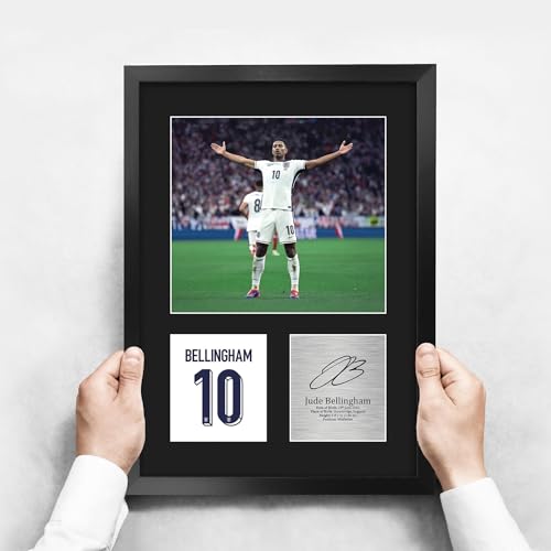 Regalo de fútbol para fans foto enmarcada A3 de Jude Bellingham de Inglaterra 3