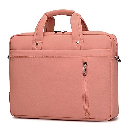 Luxury Waterproof Nylon Durable Laptop Computer Messenger Bag Case With Convex Buffer Pad (Pink, 15.6") #TOP1