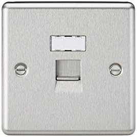 KNIGHTSBRIDGE CL63FBC 13A Switched Fused Spur Unit with Neon & Flex Outlet-Rounded Edge Brushed Chrome