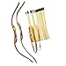 2-Pack Handmade Wooden Bow and Arrow Set-24 Wood Arrows and 2 Quiver