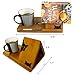 Adeerus Wooden Book Stand, Triangle Book Holder, Small Bookshelf, Black Cat Book Rest with Cup Holder, for Reading or Desktop Decoration, Coffee and Book Lovers Father's Day Gifts for Dad & Husband
