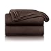 Blumtal Mantas para Sofá de Franela Suave y Acolchada - Manta Polar 100% Microfibra Extra Suave, Manta de sofá, de Cama o de Sala de Estar, Marrón Oscuro, 130 x 150 cm