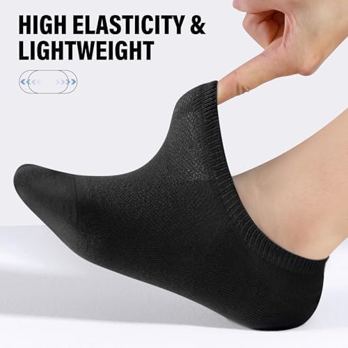 CLOSEMATE Mens No Show Socks Cotton Thin High Elasticity Low Cut Ankle Socks with Non Slip Grips 6 Pairs - Image 4
