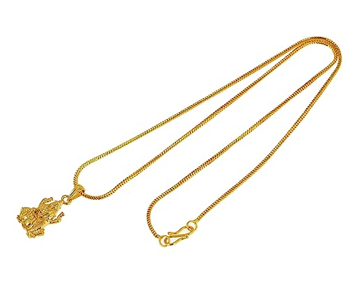 Image of Handicraft Kottage One Gram 22K Gold Plated Chain With Pendant Traditional Pendant Chain For Women And Girls Fashion Jewelley For Wedding, Party & Daily Wear