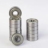 Y.rcleoyre 10 Pack 608 Ball Bearings – Bearing Steel and Double Rubber Sealed Miniature Deep Groove Ball Bearings for Skateboards, Inline Skates, Scooters 608 Bearings (8mm x 22mm x 7mm)