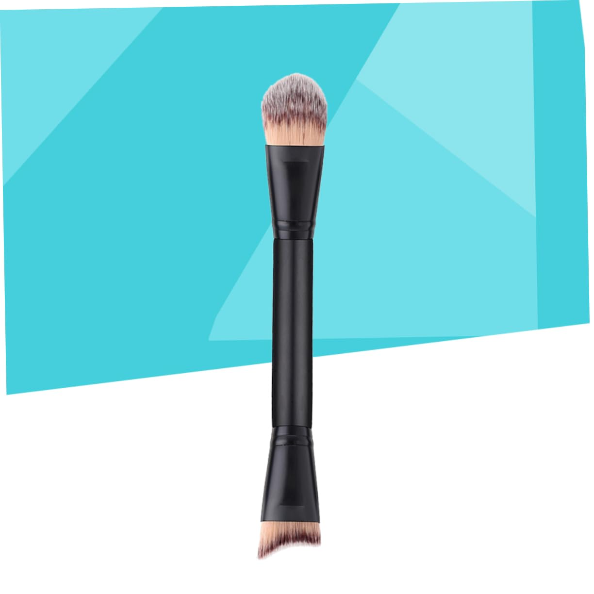 Baluue Wooden Handle Double-head Brush for Cream Powder Makeup Brush Professional Makeup Tool