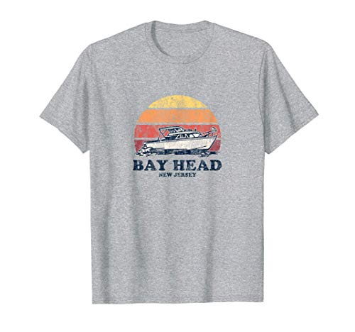 Bay Head NJ Vintage Boating 70s Retro Boat Design T-Shirt