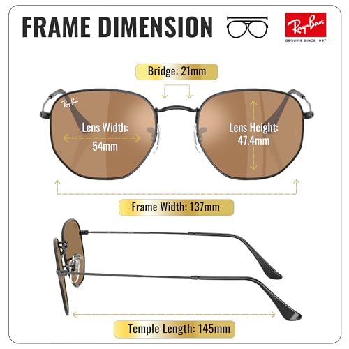 Image of Ray-Ban RB3548N HEXAGONAL FLAT LENSES Square-Round Shape Sunglasses for Men & Women with Official Eyewear Kit