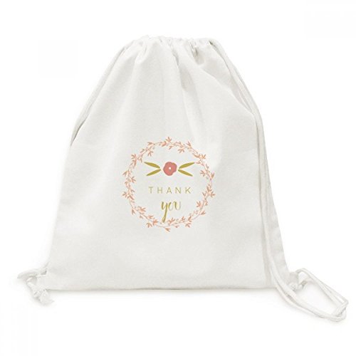 Sac à dos cordon en toile motif plantes Merci Résumé pour voyage et sport