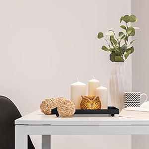 Rectangle Black Matte Metal Tray, Suit for Candle Holder, Vanity Decor Projects, Bathroom Toilet Tank Tray, Perfume or Jewelry Storage, and Coffee Table Centerpiece Rectangle Black Matte Metal Tray Suit for Candle Holder Vanity Decor Projects Bathroom Toilet Tank Tray Perfume or Jewelry Storage and Coffee Table Centerpiece