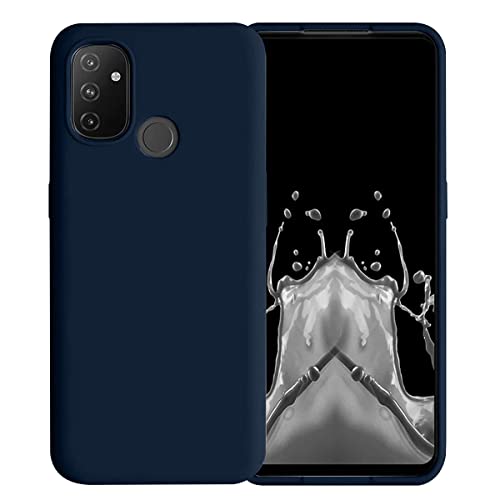 Image of LIRAMARK Liquid Silicone Soft Back Cover Case for OnePlus Nord N100 5G / 1+Nord N100 (Midnight Blue)