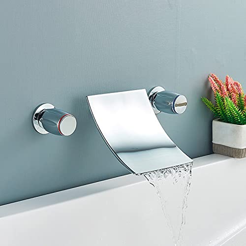 Robinet de lavabo cascade encastrable chromé pour mitigeur de salle de bain mural