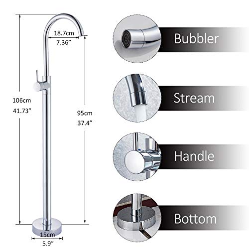 Robinet de baignoire-douche chromé mitigeur monocommande - 3