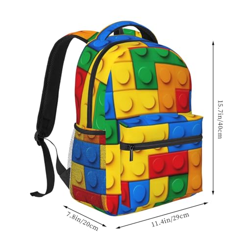 Colorful building blocks bricks (4) Backpack Unisex Backpack Laptop Bookbag Travel Bags Laptop Backpacks Daypack2