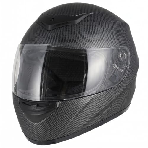 Favoto Casco Moto Integral Hombre y Mujer, Carbono L (59-60cm)