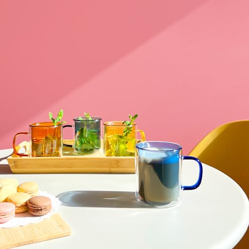 Juego de 4 Mugs Aislados Dobles de Vidrio Borosilicato 12.85 oz miniatura 3