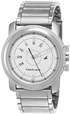 Fastrack Quartz Analog Silver Dial Silver Stainless Steel Strap Watch for Guys - NS3039SM01