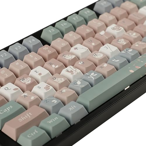 Image of YMDK Cherry Profile Old Testament Roses 5 Sides Over Dye Sub Thick PBT KEYCAP for MX Mechanical Keyboard 61 68 84 87 96 104 108