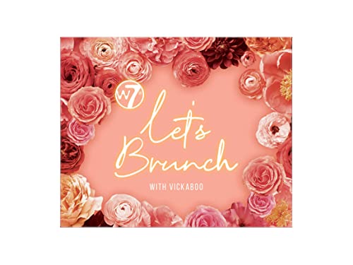 W7 Let's Brunch With Vickaboo Eyeshadow Palette - 12 Colours: Pinks, Browns, Golds, Oranges - Mattes, Metallics, Glitters - Vegan, Cruelty Free Makeup by W7 Cosmetics
