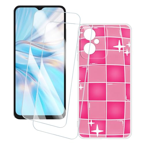 OAGELIM 2�Z�b�g �X�N���[���v���e�N�^�[ + �P�[�X Blackview Oscal Tiger 10 (6.6 �C���`) �Ƃ̌݊������� �A�[�e�B�X�e�B�b�N�J�X�^���v�����g�J�o�[�Ƌ����K���X�t�B���� �X�N���b�`�h�~ (�s���N�̐��E)