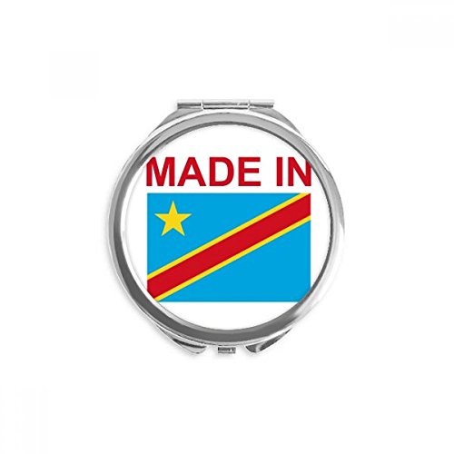 Espejo redondo de bolsillo para maquillaje portátil de mano con diseño Hecho en Congo