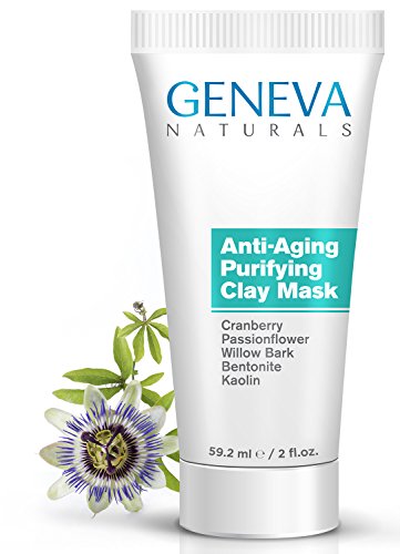 Purifying Clay Face Mask - Natural Anti-Aging Formula with Cranberry, Passionflower, Willow Bark, Bentonite and Kaolin for Men & Women (1 Tube)