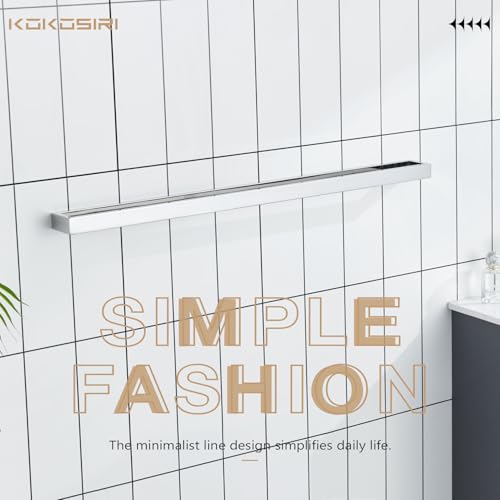 Image of KOKOSIRI Towel Holder Chrome Bath Towel Bar Rack 32-Inch Kitchen Holder Polished Stainless Steel for Bathroom Hardware Wall Mounted, 1 Pack B4008CH-L32