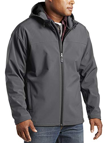 Harbor Bay by DXL Men's Big and Tall Hooded Bonded Fleece Jacket | Fleece Lined Interior and Smooth Full-Zip Outer Shell
