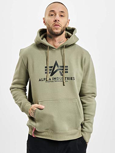ALPHA INDUSTRIES Basic Hoody Felpa, Olive, XL Uomo...