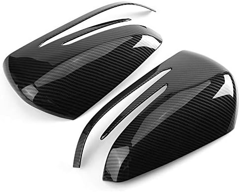 DRU 1 Pair Carbon Fiber Rearview Mirror Housing Cover Cap for Mercedes-Benz A B C E S CLA GLK GLA Class W176 W246 W204 W212 W221 C117 X204 X156 Left Right Exterior Rear View Side Mirror Protector